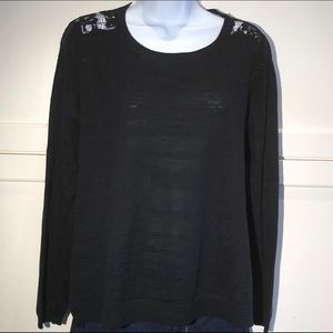 CAbi Black Lace-Back Sophia Sweater Small